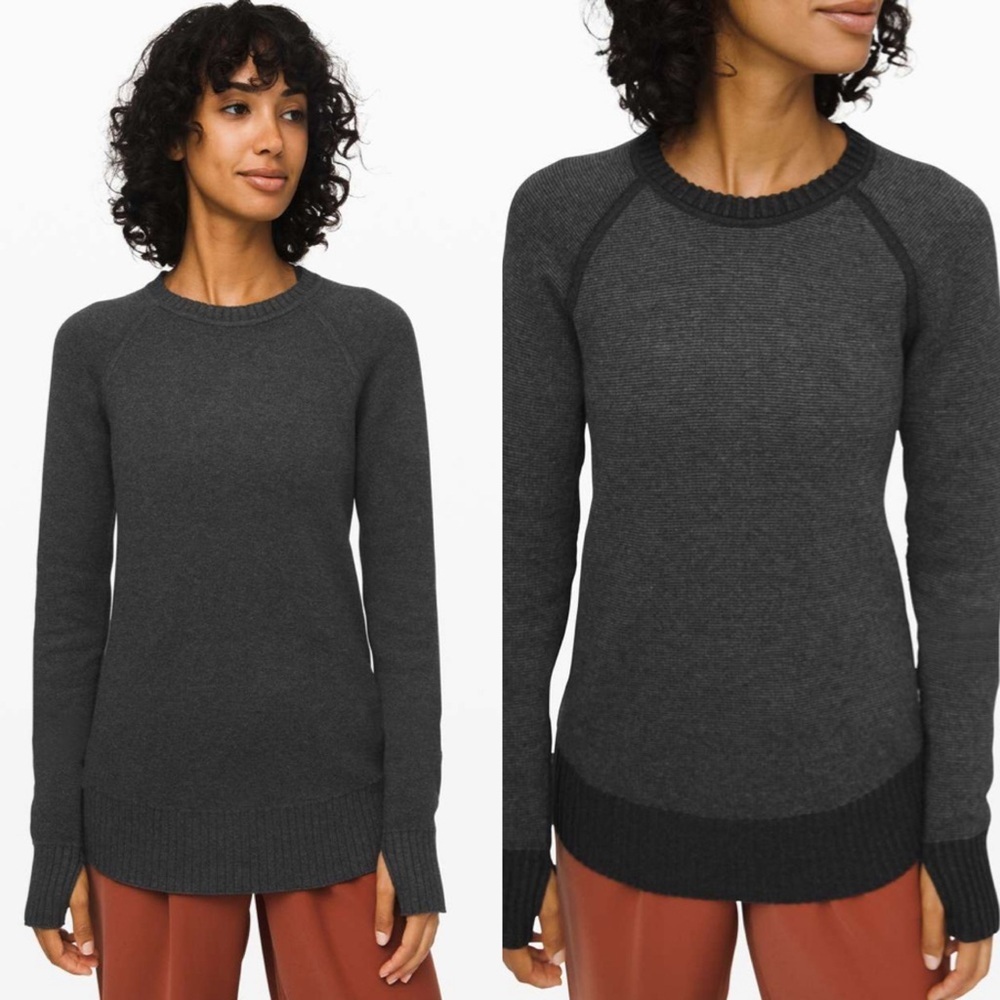 lululemon athletica Dark Charcoal Crew Neck Sweater